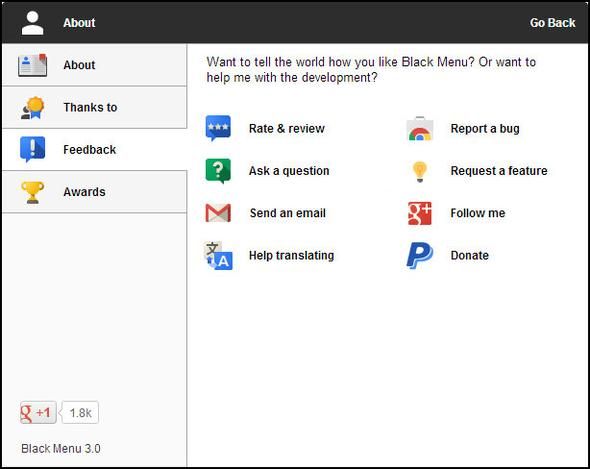 Черное меню: доступ ко всем службам Google в одном меню [Chrome] About1