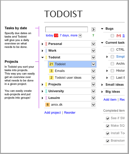 скриншот todoist