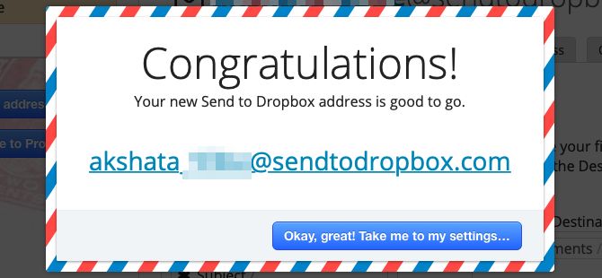 Используйте Отправить в Dropbox, чтобы получать файлы в виде вложений электронной почты