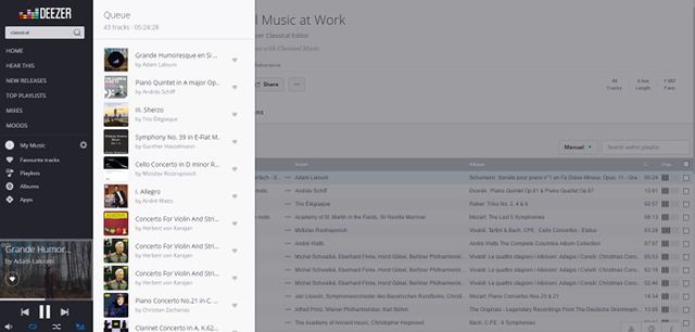 Deezer-музыка веб-очередь