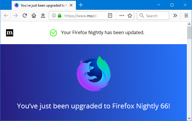 Скриншот Firefox Nightly
