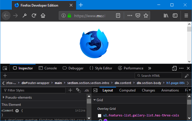 Скриншот Firefox Developer Edition