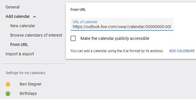 Надстройка Outlook, календарь к Gmail
