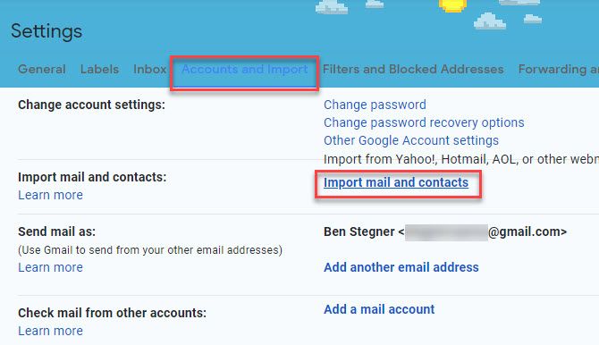 Gmail-Import-счета