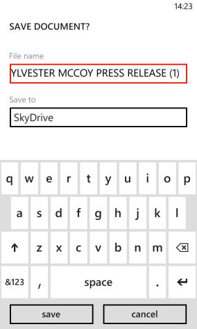 Skydrive для Windows Phone