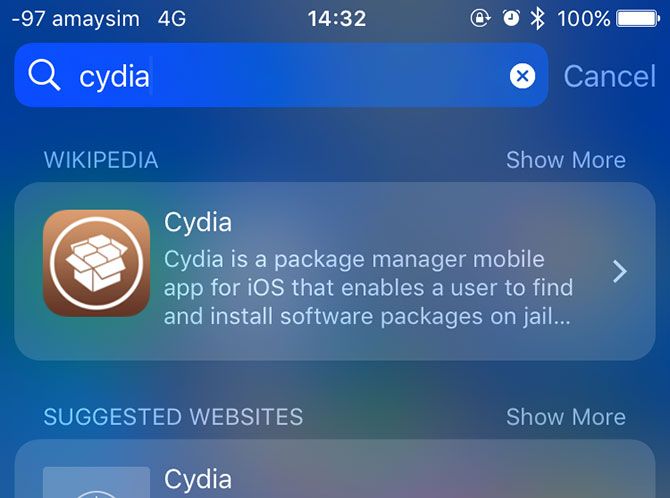 Cydia-поиск