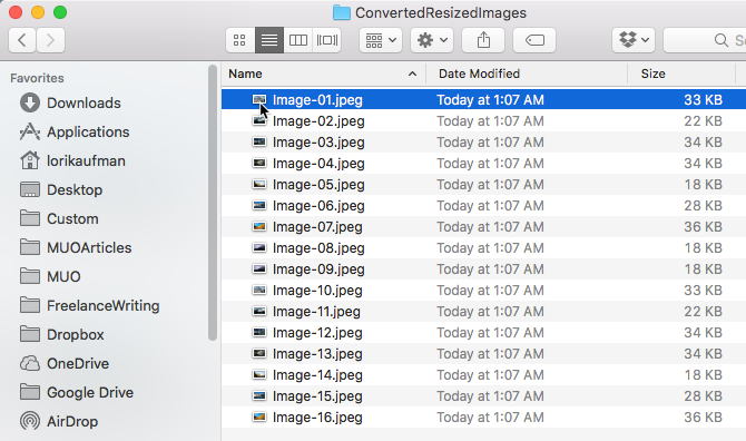 пакетное преобразование изменить размер изображения Mac превью