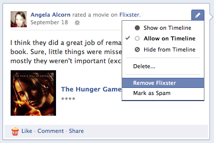 удалить спам facebook