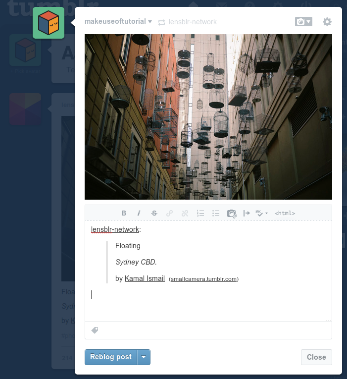 Неофициальный, начинающий' /><br />
Вот как выглядит реблог. По сути, вы публикуете изображение или сообщение в своем Tumblr. Это, вероятно, большинство вещей на Tumblr. Когда вы будете следить за большинством людей на Tumblr, особенно за своими друзьями, вы обнаружите, что большинство их tumblr — это не столько оригинальный контент, сколько центр обмена информацией о том, что они нашли на tumblr, который им нравится.</p>
<p>Если вы заметили, само изображение было просто реблогом от кого-то другого. Реблоггинг продолжается …</p>
<h2 id=