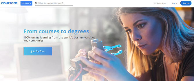 Скриншот сайта Coursera