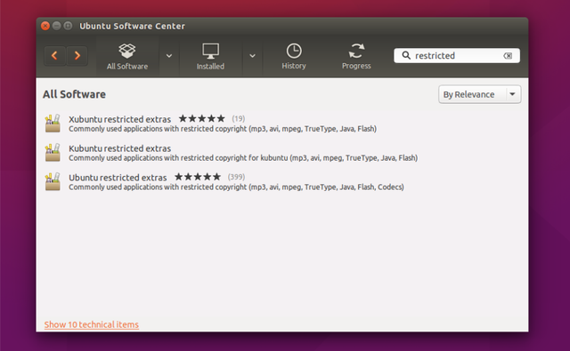 LinuxCodecs-Ubuntu-Software-центр