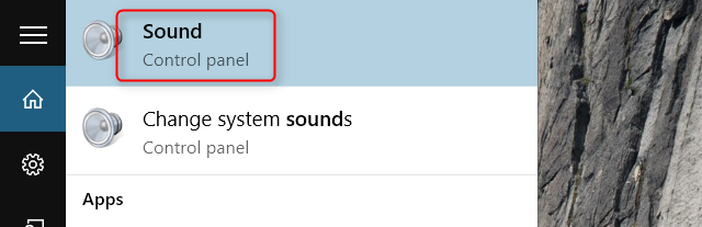 Windows 10 выбрать звуковой панели поиска
