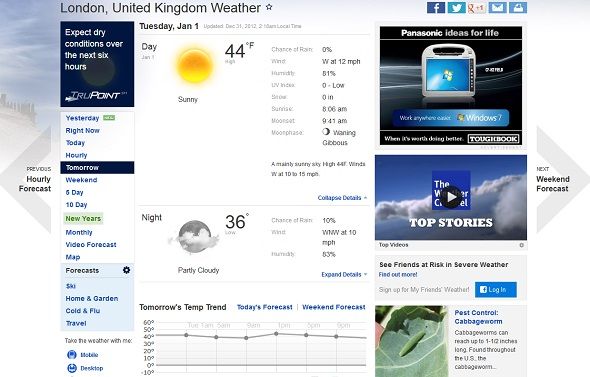 Каковы лучшие погодные сайты? скриншот погоды ком