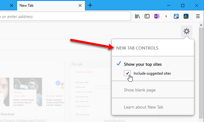 Включить классическую новую вкладку Firefox