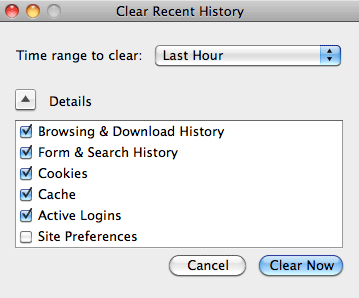 Как удалить последние поиски, не оставляя случайно след Firefox очистить историю