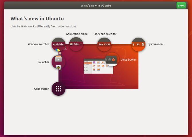 Возможности Ubuntu 18.04 LTS - новый экран приветствия макета рабочего стола