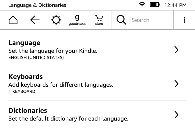Как настроить и использовать Kindle Paperwhite 29 Параметры языка Paperwhite