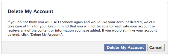 как удалить аккаунт в фейсбуке