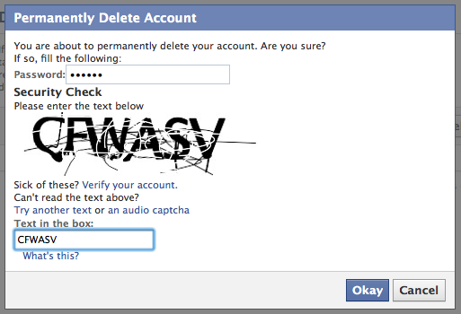 удалить аккаунт в фейсбуке