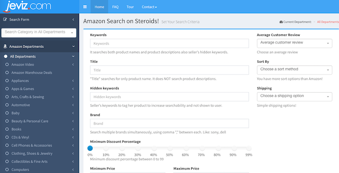 Сайты и инструменты Amazon - Jeviz