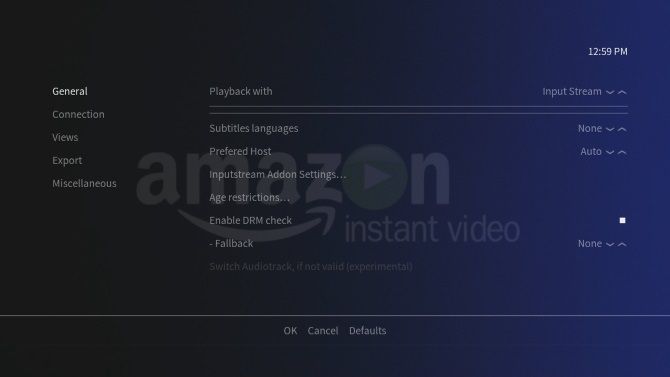 Настройте Amazon VOD на OSMC