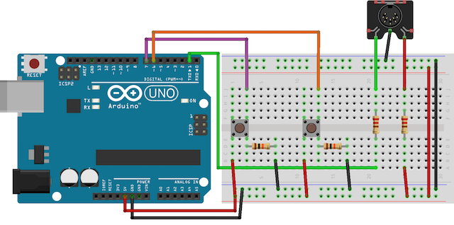 Arduino-Midi-контроллер замыкание