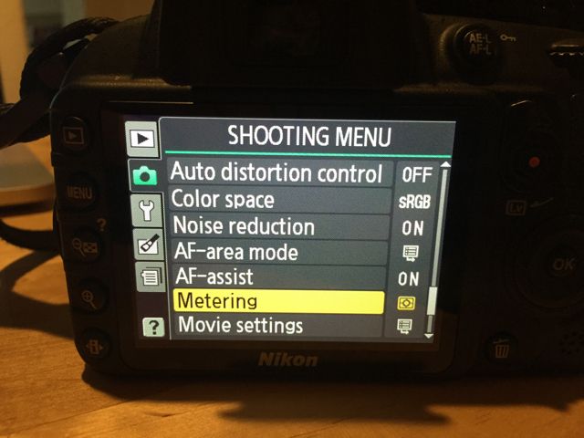 никон-меню замер