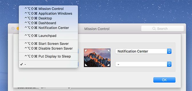 Модификатор Keys для горячих углов Mac