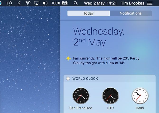 Центр уведомлений о горячих углах Mac