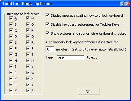 ToddlerKeys делает ваш компьютер под управлением Windows детским! toddleroptions