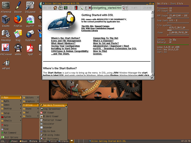 чертовски маленькая операционная система Linux