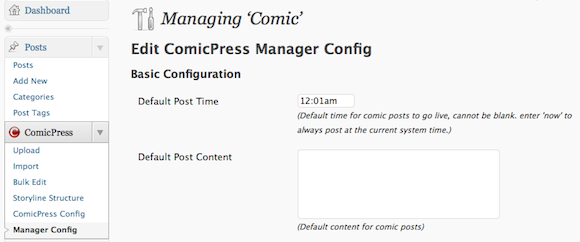 Как создать веб-комиксы на платформе WordPress с помощью ComicPress Снимок экрана 2010 10 23 из 17