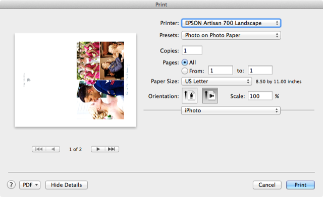IPhoto принтер