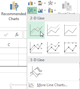 Excel 2D Линейная диаграмма