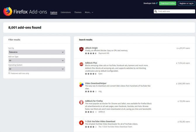 дополнения для Firefox квантового веб-браузера