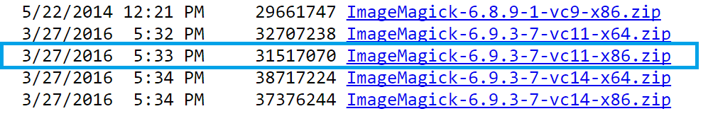 ImageMagick бинарные файлы Windows XAMPP