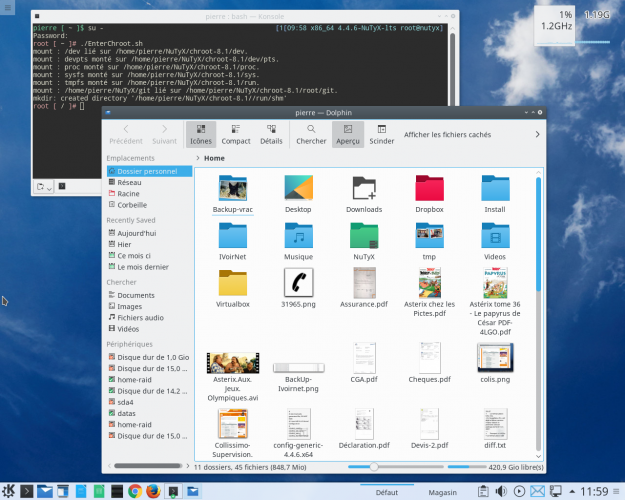 KDE работает на Nutyx