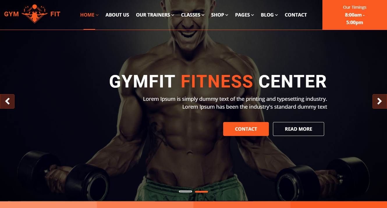 GymFit Тренажерный зал и фитнес-шаблон