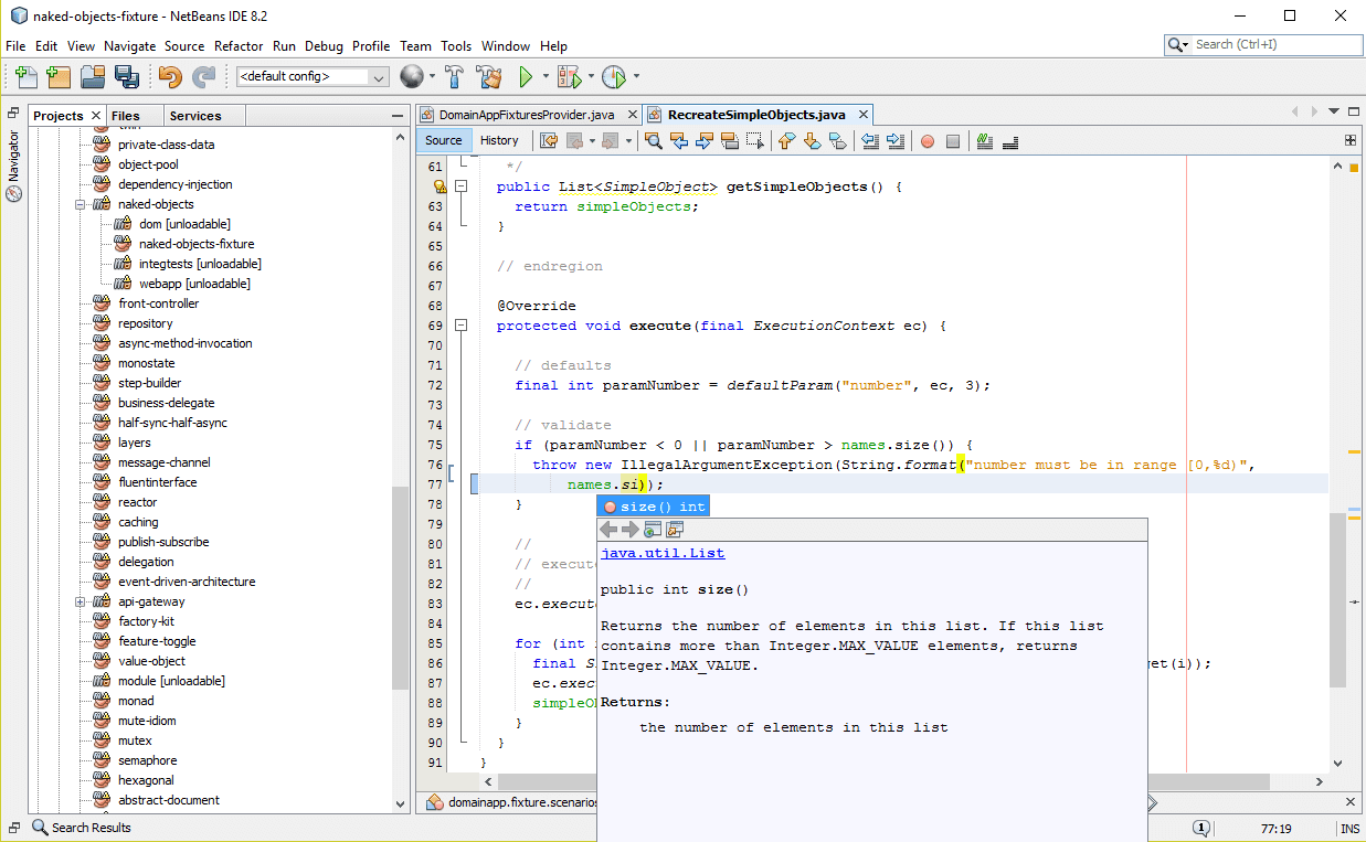 Пример NetBeans Java IDE