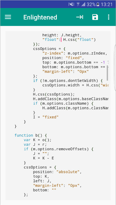 Скриншот приложения Просветленный редактор кода