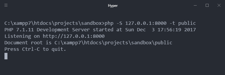 Встроенный веб-сервер PHP для Symfony 4