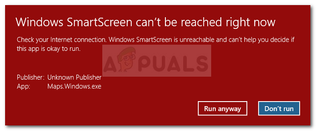 SmartScreen может't be reached right now