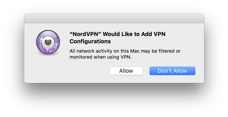 Разрешить VPN добавлять конфигурации