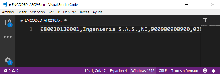 Windows 1252 (CP1252) открыта с правильной кодировкой