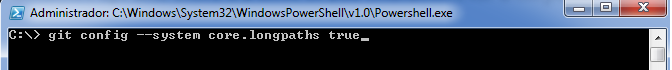 Git config - system core.longpaths true