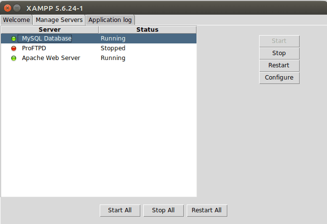 Панель управления xampp Ubuntu