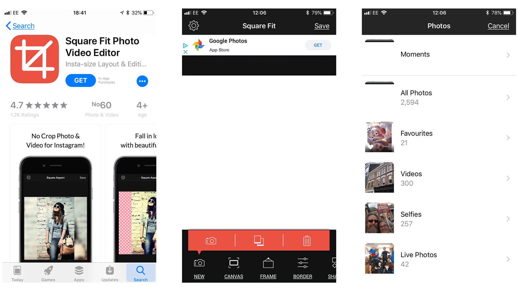 Как загрузить полноразмерное фото на iPhone в Instagram: Square Fit