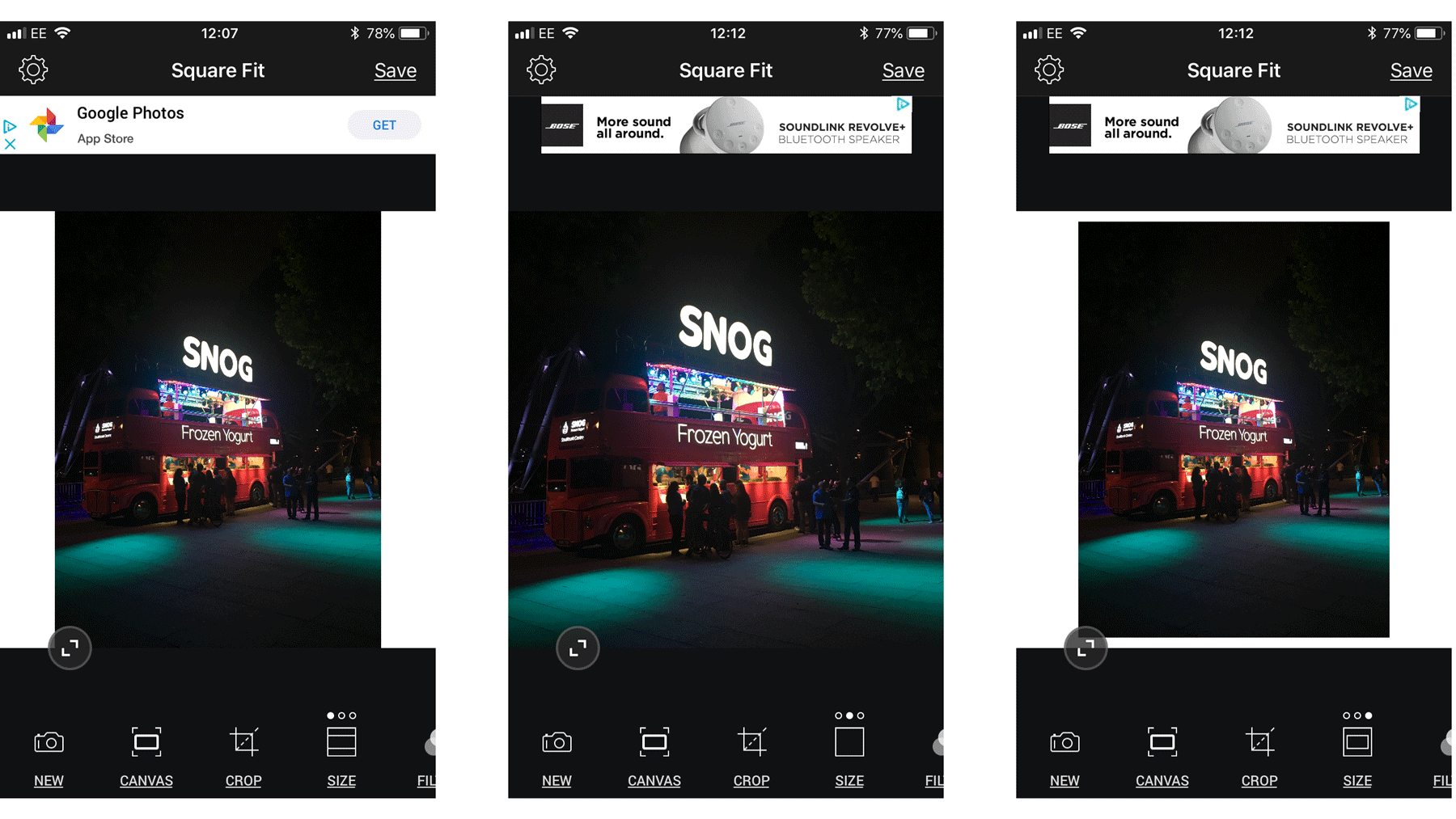 Как загрузить полноразмерное фото на iPhone в Instagram: Square Fit