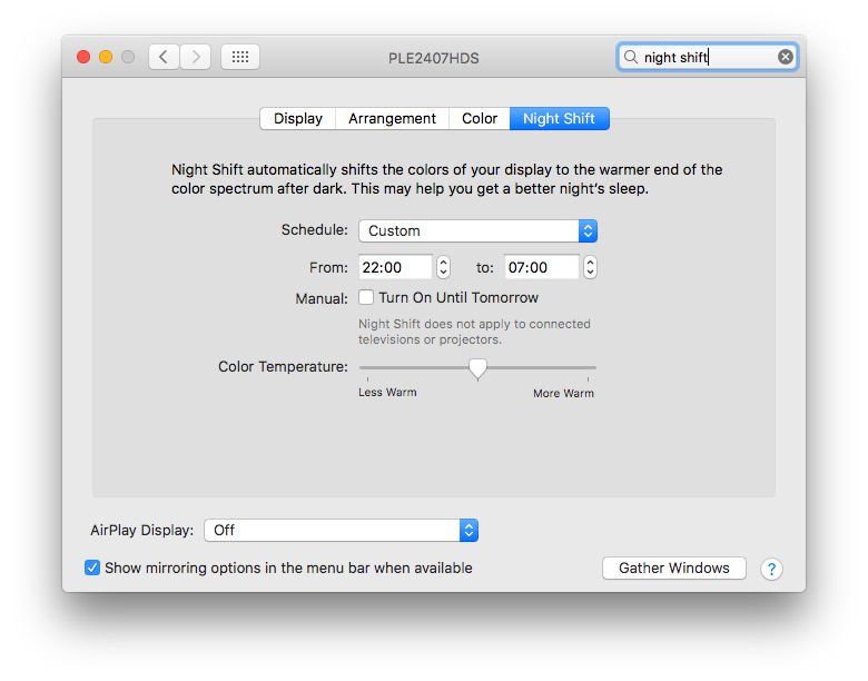 Как использовать и включить Night Shift на Mac: расписание