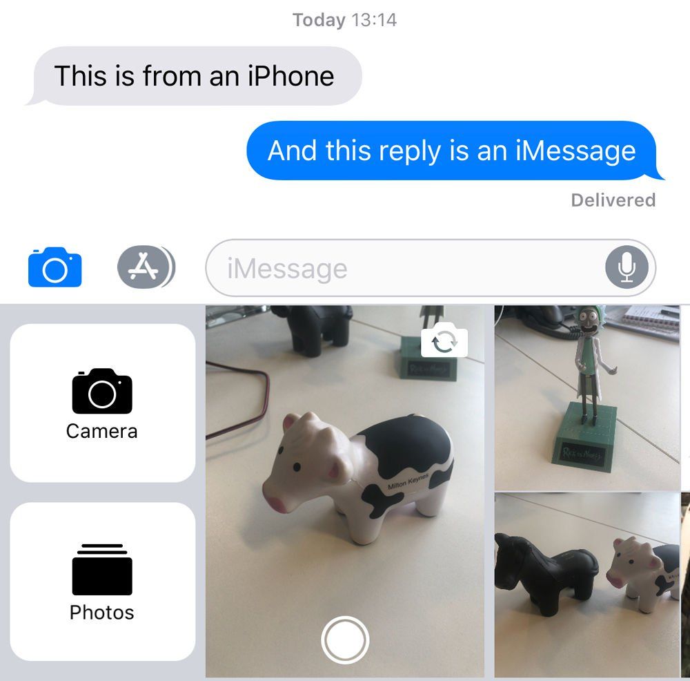 Как отправить текст на iPhone: Камера